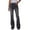 Dark Gray, variant on Women's High Waisted Flare Bell Bottom Jeans Stretchy Denim Pants Vintage 70s Retro Wide Leg Trouser Jeans with Distressed Details Dark Gray S
