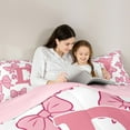 thumbnail image 5 of Castle Fairy Adults Female Men Dreamy Princess Letter Monogrammed D 3 Pieces Queen Comforter Set,Cute Bow Initial Ultra Soft Bedding Sets,Cartoon Pink Bowtie Bedding Comforter Set Breathable, 5 of 8