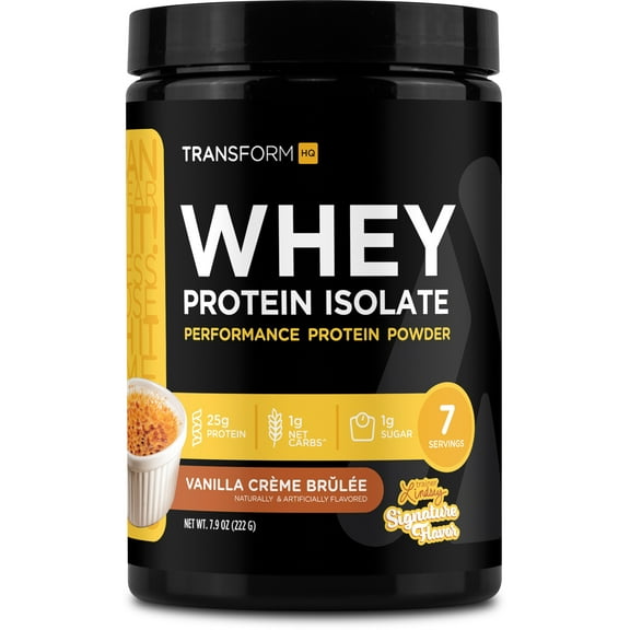 TransformHQ Whey Protein Isolate (WPI) Vanilla Creme Brulee Flavored 7 Servings - Preformance Protein Powder