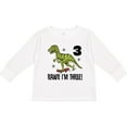 thumbnail image 3 of Inktastic 3rd Birthday Dinosaur Skateboarding Boys Long Sleeve Toddler T-Shirt, 3 of 5
