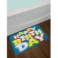 thumbnail image 2 of Kids Birthday Bath Mat, Rainbow Colored Happy Birthday Quote Typography on Blue Color Backdrop Print, Non-Slip Plush Mat Bathroom Kitchen Laundry Room Decor, 29.5 X 17.5 Inches, Multicolor, Ambesonne, 2 of 2