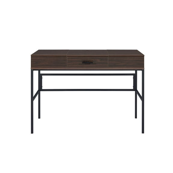 HomeRoots 42" Brown And Black Writing Desk