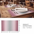 thumbnail image 3 of Placemats Set of 6, Pink Ombre Woven Placemat, Linen Place Mats for Kitchen/Dining Tables, Modern Grey Gradient Farmhouse Art Washable Table Mats for Party, 3 of 8