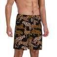 thumbnail image 2 of Kdxio Leopard Print Print Mens Sleep Shorts Bottoms Soft Comfy Pajama Wear Pants with Drawstring Pockets, 2 of 7