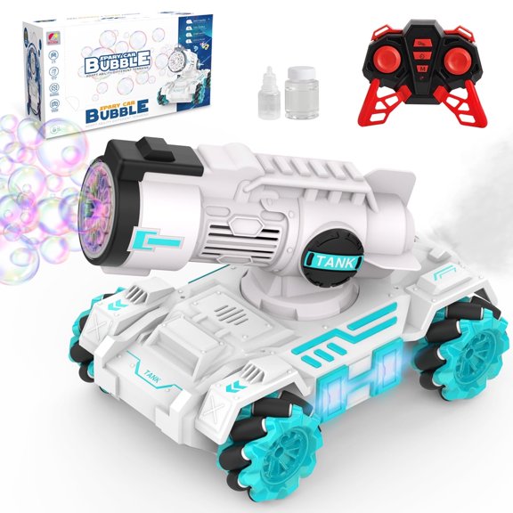 Dammyty Remote Control Cars, 2.4GHz RC Car Bubble Toys for Boys Girls, 360° Rotating Drift Truck with Spray, Christmas Birthday Gifts for Kids