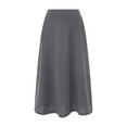 thumbnail image 4 of GEWSEY Skirts for Women Midi Length A Line Swing Flowy Skirt with Pockets (Grey, XXXL), 4 of 5