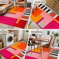 thumbnail image 6 of Pink Orange 3'x5' Washable Rug, Geometric Modern Abstract Oil Painting Non-Slip Area Rugs for Entryway Kitchen Classroom, Dorm Throw Carpet, Low Pile Soft Indoor Floor Mat, 6 of 9