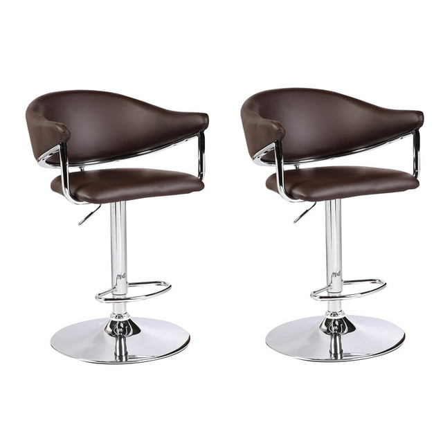 ViscoLogic Tabouret de Bar Pivotant à Hauteur Réglable avec Accoudoir Rembourré (Ensemble de 2 Tabourets de Bar)