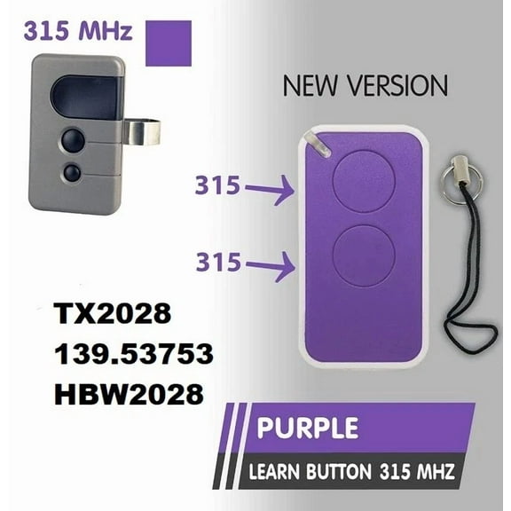 Sears Craftsman Garage Door Opener Remote Control Key 139.53753 Hbw2028 315Mhz