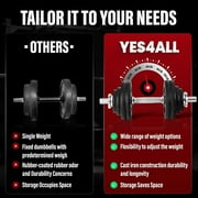Yes4All Adjustable Dumbbell Set, Black, 52.5 lb Single