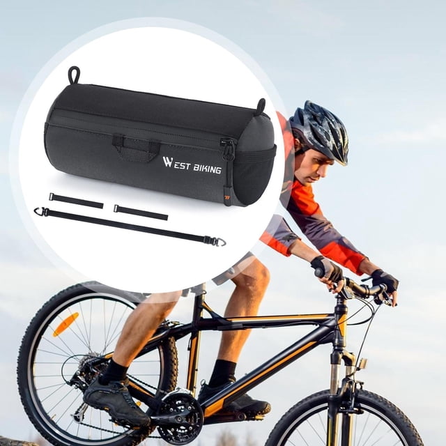 Bolsa ligera para manillar de bicicleta, bolsa de almacenamiento para delantero de bicicleta con correa para el hombro