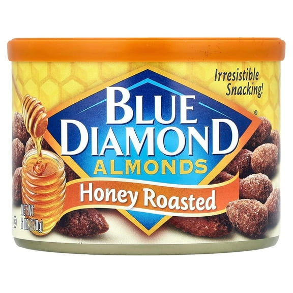 Pack of 12, Blue Diamond Honey Roasted Almonds, 6 oz