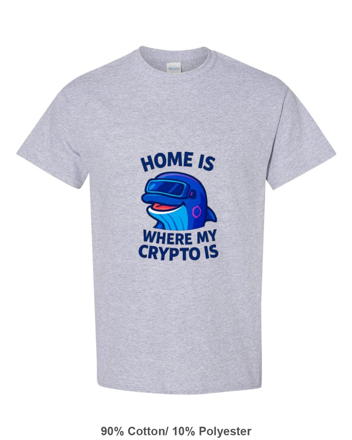 Home Is Where My Crypto Is Bitcoin Ethereum Blockchain Investor Finance T-Shirt, for men & women, up to size 5XL