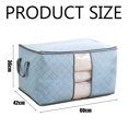 thumbnail image 2 of Bolsas de almacenamiento plegables para edredones y mantas - Tela no tejida, paquete de 5 organizadores de ropa grandes a prueba de polvo de color azul, 2 of 8