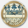 thumbnail image 1 of Designart 'Fleur de Lis Gold Crown' Glam wall clock, 1 of 5