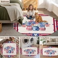 thumbnail image 5 of Independence Day Round Area Rug 8Ft Washable Large Circle Rugs for Living Room Dorm, Red Blue Flowers Patriotic Star Stripes Non-Slip Carpet Floor Mats Indoor Outdoor Carpet Runner Home Decor, 5 of 8