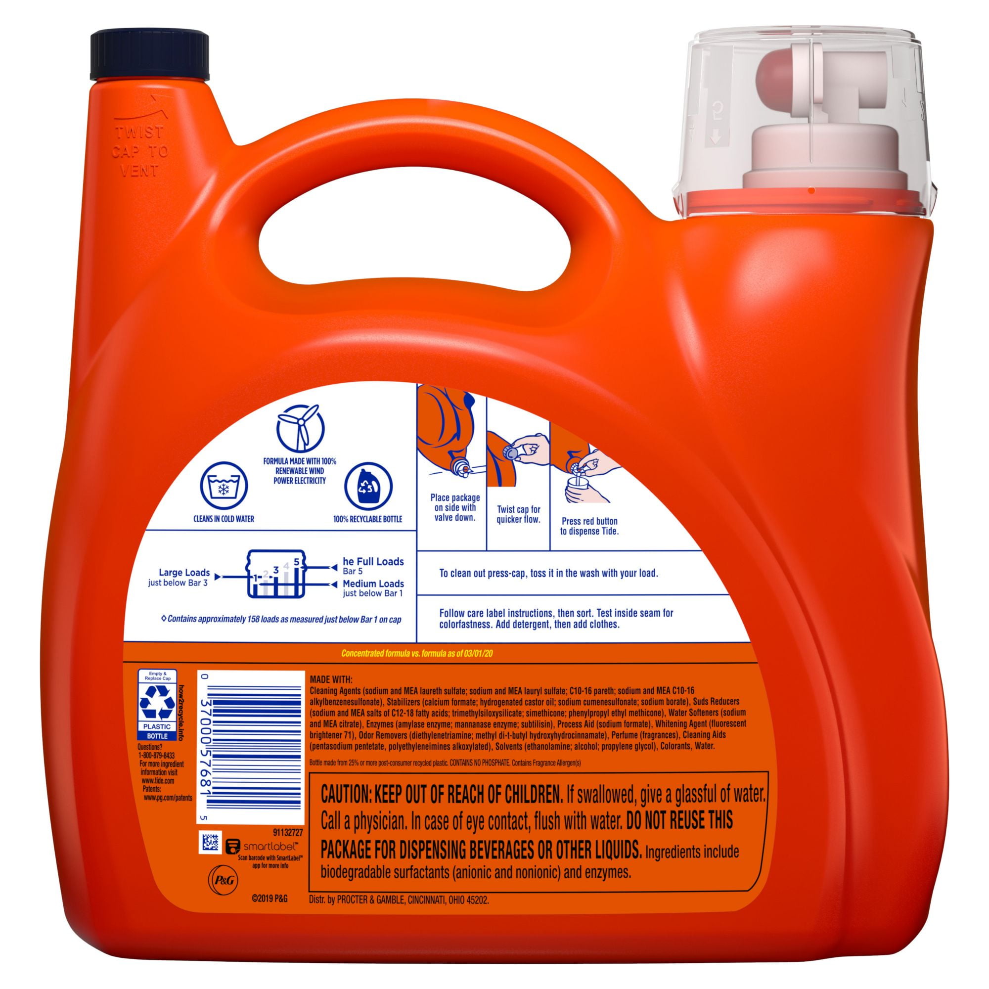 Tide Ultra Concentrated Liquid Laundry Detergent, 208 Fluid Ounce ...