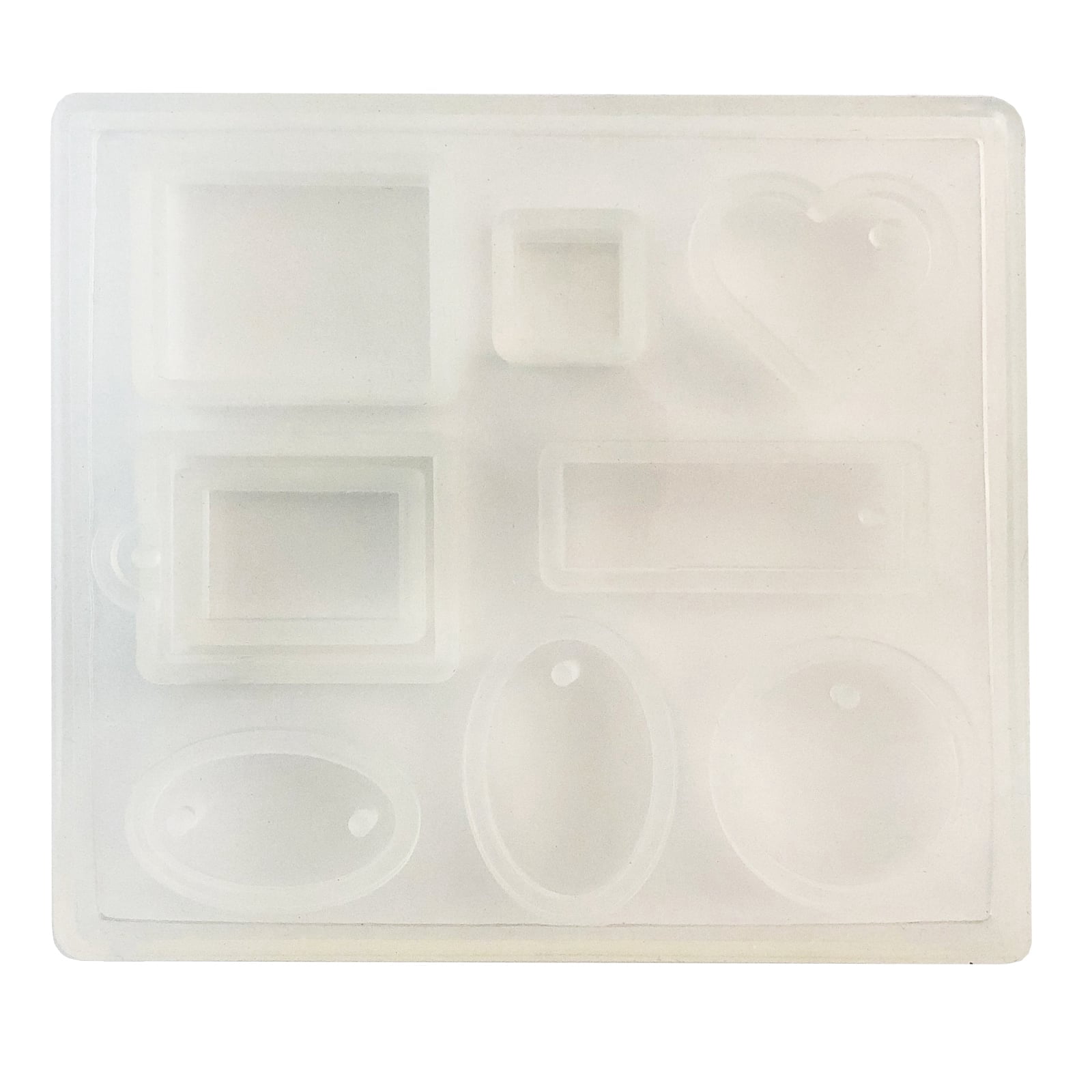 Blue Moon Studio UV Resin Craft Basic Shapes Flat Mold, 12 Pack