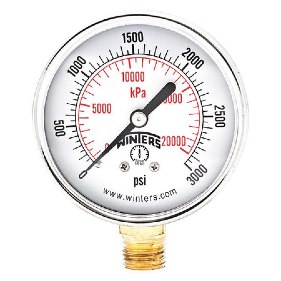 WINTERS PFQ708LF Gauge,Pressure,4in.,0 to 15 psi 