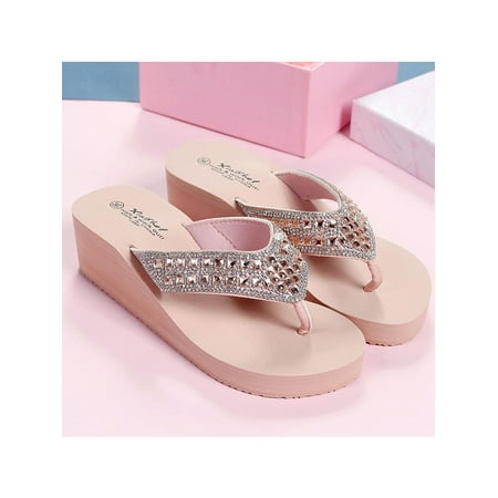 

Womens Clip Toe Thong Sandals Beach Flip Flop Flat Summer Holiday Beach Shoes