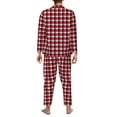 thumbnail image 3 of Mens Pajamas Set - Red Black Buffalo Plaid Comfy Long Sleeve Button Up Pajama Sets for Men 2 Piece, Soft Sleepwear Nightwear Pjs Lounge Sets for Men with Pockets, 3 of 5