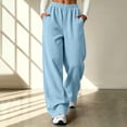 thumbnail image 2 of Enjoytime Womens Sweatpants High Waist Solid Color Wide Leg Pants Workout Casual Loose Plus Size Pants with Pockets, 2 of 8