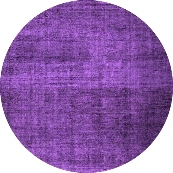 Ahgly Company Indoor Round Abstract Purple Contemporary Area Rugs, 6' Round