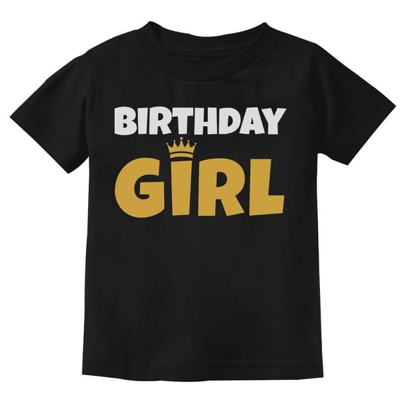Birthday Girl Youth Gold Crown Tiara Youth Kids T-Shirt Small Black