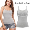 thumbnail image 3 of 2 Packs Women's Tank Tops Adjustable Strap Camisole With Built in Padded Bra Vest Cami, 3 of 6