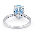 thumbnail image 3 of Solitaire Accent Oval Women Engagement Ring Simulated Aquamarine 925 Sterling Silver, 3 of 5