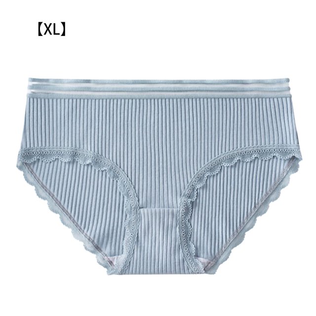 Guardurnaity Ropa interior de algodón para mujer, bragas transpirables para niña, bragas elásticas que absorben la humedad con borde de encaje Ropa interior azul SG Guardurnaity AP000404-25