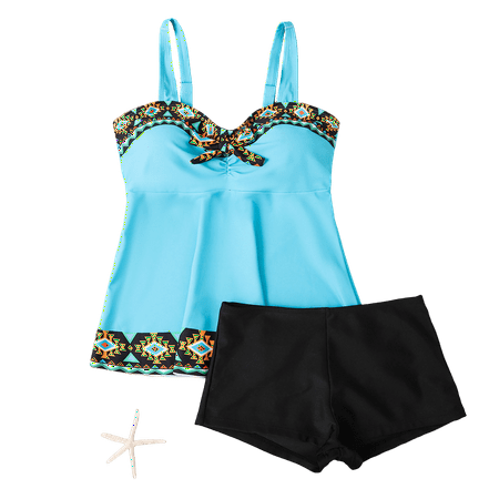 Divhosrg High Waisted Bikini Sets for Women  Bikini Sets for Women Cheeky  Womens Bathing Suits Tummy Control Two Piece  Women s Swimwear Rash Guard  Cyan Swimsuits for Women Tummy Control 5XL