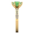 thumbnail image 3 of Clara Pucci 14K Yellow Gold 1.71ct Green Solitaire with Accents Ring, 3 of 8