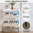 thumbnail image 2 of White Shoe Organizer Cabinet: 2 Flip Drawers + Metal Legs, Waterproof Narrow Storage for Entryway/Hallway (Hidden Design), 2 of 8