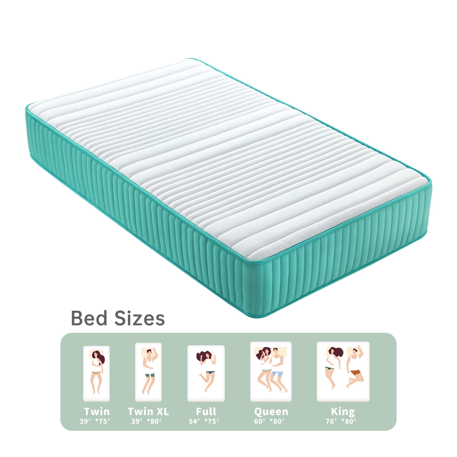 BMMB King Size Summer Cooling Breathing Mattress, 12'' Medium Firm Comfortable Hybrid Innerspring and Memory Foam Mattress