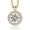 02 Halo Dacing-Gold, variant on 0.5 Carat Moissanite Pendant Necklace for Women 14K Gold Plated Dance Solitaire Necklace