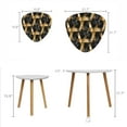 thumbnail image 2 of Triangle Nesting Coffee Table Set of 2 Interlocking stripes wooden golden 3d texture Material wood oak End Table Modern Minimalist Side Table Set for Living Room Bedroom, 2 of 8