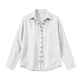 thumbnail image 5 of Perfectbot Women's Cotton Linen Button Down Shirts, Casual Long Sleeve Blouse with Chest Pocket & Back Pleat, 5 of 8