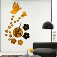 thumbnail image 4 of Ruanlalo Wall Clock,1 Set Wall Clock Self-adhesive Battery Operated Long Pointer 4 Numbers Silent 3D Mirror Butterfly Plum Blossom Art Clock Home Decor, 4 of 6