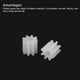 thumbnail image 4 of Engranajes de plástico Uxcell 10Pcs 8 dientes, engranajes de eje de plástico modelo 082AA, engranaje de reducción para robot DIY RC, módulo blanco 0.5, 4 of 7