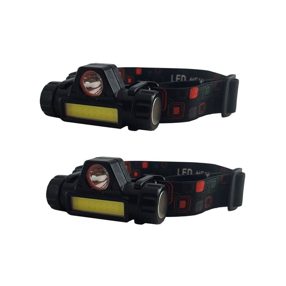 Top Headwear Long-Lasting High Power Outdoors Headlamp - 2 Count