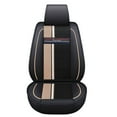 thumbnail image 5 of Leadwolf Front Car Seat Covers Leather for Dodge for Nitro 2007-2012 2 Seats Airbag Compatible Waterproof Premium Leather Front and Back Seat Protectors 2PCs Black and Beige, 5 of 7