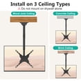 thumbnail image 3 of WALI TV Ceiling Mount for 26 to 65 Inch TVs, Adjustable TV Bracket Fits Most LED, LCD, OLED and Plasma Flat Screen Display, Up to 110 lbs, Mounting Ho, 3 of 9