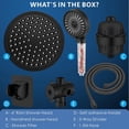 thumbnail image 6 of Filtered Shower Head Set, High Pressure Rain Shower with Handheld Showerhead Combo, Self-adhesive Holder/59" Hose, 20 Stage Filter Removes Chlorine and Harmful Substances (Square,Chrome), 6 of 8