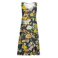 thumbnail image 6 of Uaswgudfs Women’s Sleeveless A-Line Midi Dress - Botanical Floral Print Casual Sundress Tank Design, 6 of 6