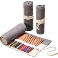 thumbnail image 1 of Estuche para lápices, lienzo para dibujar y colorear, 36/48/72 ranuras, estuche para lápices (lápices no incluidos), estuche para lápices, lona para papelería (gris, 48 ranuras), 72 ranuras, 1 of 5
