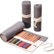 thumbnail image 1 of Rollo de lápiz, lienzo para colorear, rollo de lápiz, 36/48/72 ranuras, envoltura de lápiz de artista (lápices no incluidos), estuche para lápices, papelería de lona (gris, 48 ranuras) 72 ranuras, 1 of 5