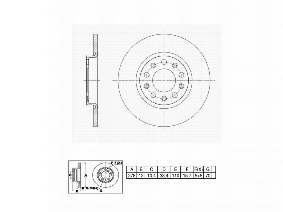 UltraHC Coated High Carbon Brake Rotor, Rear UR001447, Jeep Cherokee 2021-2014