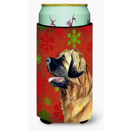 

Caroline s Treasures LH9348TBC Leonberger Red and Green Snowflakes Holiday Christmas Tall Boy Hugger Tall Boy