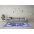 thumbnail image 3 of Ahgly Company Indoor Rectangle Medallion Blue Traditional Area Rugs, 3' x 5', 3 of 4